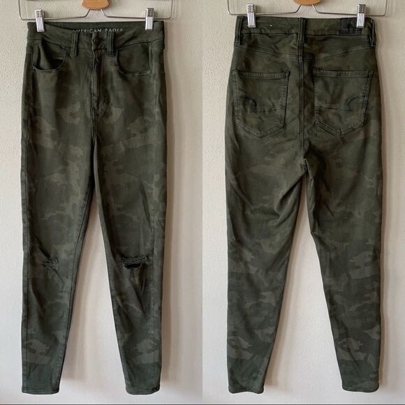 American Eagle Next Level Stretch Camouflage Curvy High-Rise Jeggings - Size: 2 - Picture 1 of 9